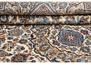Tappeto Kashan Medaglione Floreale Avorio Blu 197x305 Cm