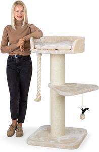 HAPPYPET Premium Scratching Tree Large Cats Stable 'Felix' - Albero per gatti, albero da arrampicata, per Maine Coon, sisal naturale, pali spessi da 18 cm, altezza 120 cm