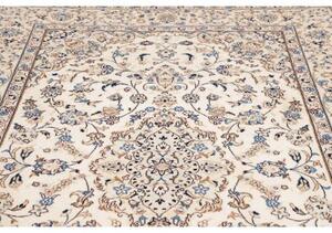 Tappeto Kashan Medaglione Floreale Avorio Blu 190x296 Cm