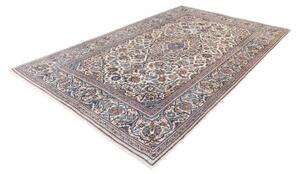 Tappeto Kashan Medaglione Floreale Avorio Blu 197x305 Cm