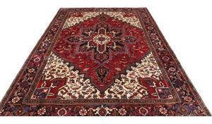 Tappeto Gorawan Stilizzato Rosso Scuro Avorio 212x300 Cm