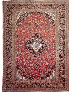 Tappeto Ardakan Medaglione Floreale Rosso Blu Scuro 290x400 Cm