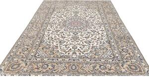 Tappeto Kashan Medaglione Floreale Beige Blu 200x310 Cm