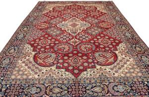 Tappeto Nadjafabad Stilizzato Rosso Blu Scuro 288x410 Cm