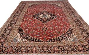 Tappeto Ardakan Medaglione Floreale Rosso Blu Scuro 290x400 Cm