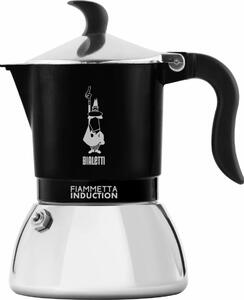 Bialetti Caffettiera Moka 2 Tazze 0,1 Litri colore Nero, Inox Fiammetta Induction - 0007149