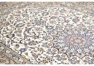 Tappeto Kashan Medaglione Floreale Beige Blu 200x310 Cm