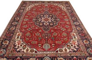 Tappeto Tabriz Stilizzato Rosso Blu Scuro 207x309 Cm
