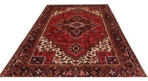 Tappeto Gorawan Stilizzato Rosso Scuro Nero 204x293 Cm