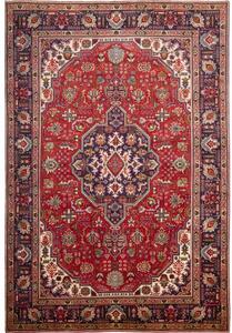 Tappeto Tabriz Stilizzato Rosso Blu Scuro 207x309 Cm