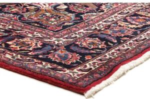 Tappeto Mashad Medaglione Floreale Rosso Blu Scuro 204x325 Cm