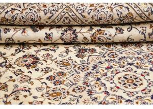 Tappeto Kashan Medaglione Floreale Avorio Blu Scuro 238x356 Cm
