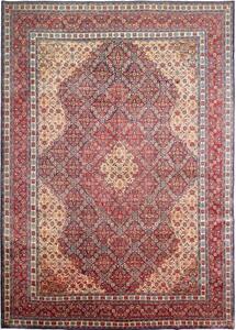 Tappeto Sarough Medaglione Floreale Rosso Avorio 247x350 Cm