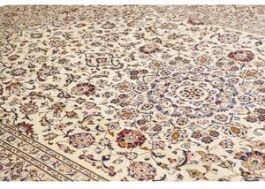 Tappeto Kashan Medaglione Floreale Avorio Blu Scuro 238x356 Cm