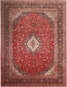Tappeto Ardakan Medaglione Floreale Rosso Blu Scuro 300x392 Cm