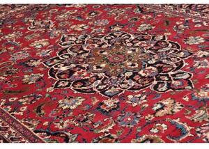 Tappeto Mashad Medaglione Floreale Rosso Blu Scuro 204x325 Cm