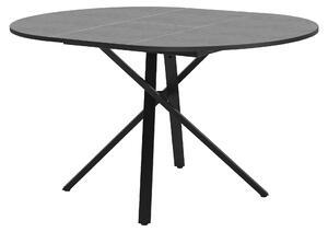 ML-Design Tavolo da pranzo allungabile rotondo 100-140 cm Grigio screziato Tavolo da pranzo per 4-6 persone, tavolo da cucina con base a X in acciaio, tavolo moderno