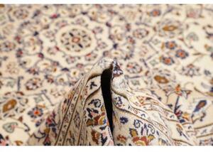 Tappeto Kashan Medaglione Floreale Avorio Blu Scuro 238x356 Cm
