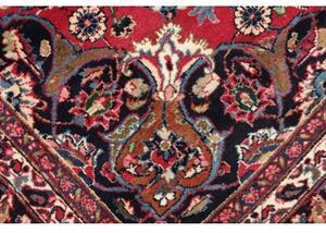 Tappeto Mashad Medaglione Floreale Rosso Blu Scuro 204x325 Cm