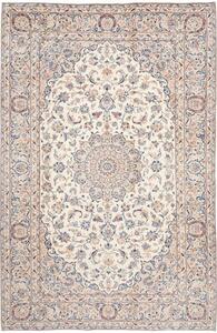 Tappeto Kashan Medaglione Floreale Avorio Blu 202x295 Cm
