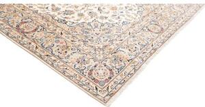 Tappeto Kashan Medaglione Floreale Avorio Blu 202x295 Cm