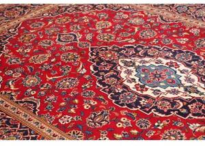 Tappeto Ardakan Medaglione Floreale Rosso Blu Scuro 196x307 Cm