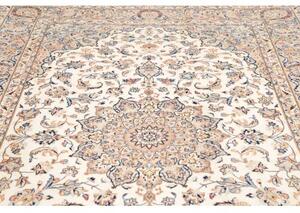 Tappeto Kashan Medaglione Floreale Avorio Blu 202x295 Cm