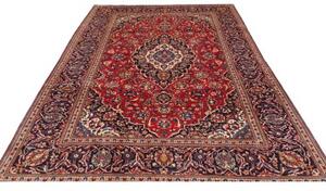 Tappeto Ardakan Medaglione Floreale Rosso Blu Scuro 198x310 Cm