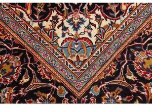 Tappeto Ardakan Medaglione Floreale Rosso Blu Scuro 204x313 Cm