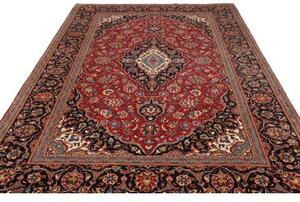 Tappeto Ardakan Medaglione Floreale Rosso Blu Scuro 204x313 Cm