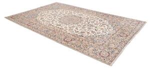 Tappeto Kashan Medaglione Floreale Avorio Blu 202x295 Cm