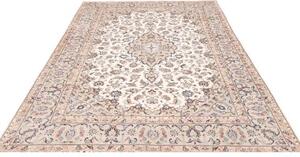 Tappeto Kashan Medaglione Floreale Avorio Blu 193x298 Cm
