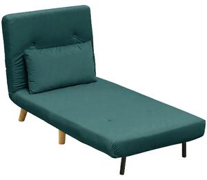 DIVANO-LETTO HOMCOM 3-in-1 con schienale regolabile, cuscino, color verde scuro