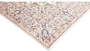 Tappeto Kashan Medaglione Floreale Avorio Blu 193x298 Cm