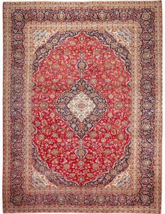 Tappeto Ardakan Medaglione Floreale Rosso Blu Scuro 314x392 Cm