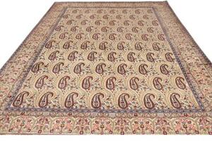 Tappeto Ghom Stilizzato Beige Rosso Mattone 290x385 Cm