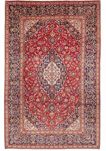 Tappeto Ardakan Medaglione Floreale Rosso Blu Scuro 202x310 Cm