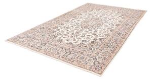 Tappeto Kashan Medaglione Floreale Avorio Blu 193x298 Cm