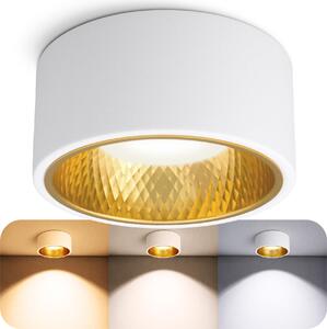 SSC-LUXon OLINO Faretto da incasso bianco dimmerabile con frontale intercambiabile (oro o argento) - Lampada da soffitto con lampadina LED tre colori della luce regolabili 3CCT GX53 230V
