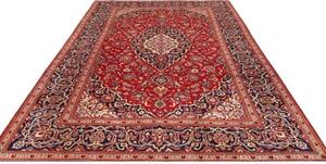 Tappeto Ardakan Medaglione Floreale Rosso Blu Scuro 202x310 Cm