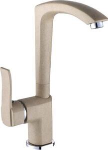 Granitan | VEGA - Rubinetto da cucina - Orientabile a 360° - Beige - Ottone - Carica in Vetroceramica