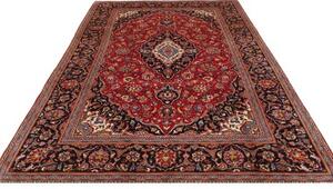 Tappeto Ardakan Medaglione Floreale Rosso Blu Scuro 204x313 Cm