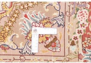 Tappeto Tabriz 50 Raj Medaglione Floreale Crema Rosso Corallo 148x202 Cm
