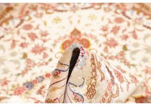 Tappeto Tabriz 50 Raj Medaglione Floreale Crema Rosso Corallo 148x202 Cm