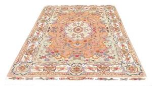 Tappeto Tabriz 70 Raj Medaglione Floreale Rosa Pesca Avorio 150x210 Cm