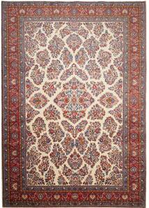 Tappeto Sarough Stilizzato Avorio Rosso Mattone 243x350 Cm