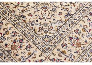 Tappeto Kashan Medaglione Floreale Avorio Blu Scuro 194x300 Cm