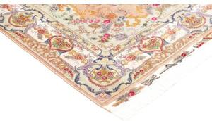 Tappeto Tabriz 70 Raj Medaglione Floreale Rosa Pesca Avorio 150x210 Cm