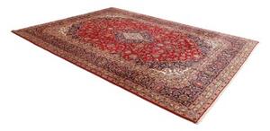 Tappeto Ardakan Medaglione Floreale Rosso Scuro Blu Notte 254x344 Cm