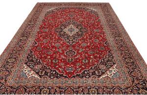 Tappeto Ardakan Medaglione Floreale Rosso Blu Scuro 242x375 Cm